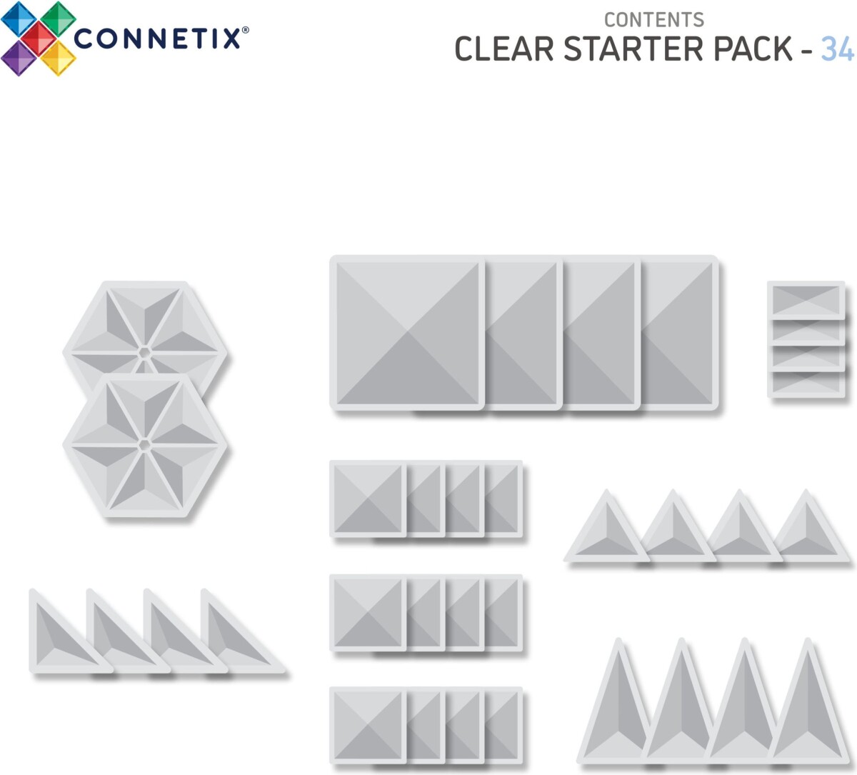 Connetix - Starter Pack - Magnetsæt 34 Dele - Ct-C-00034-St