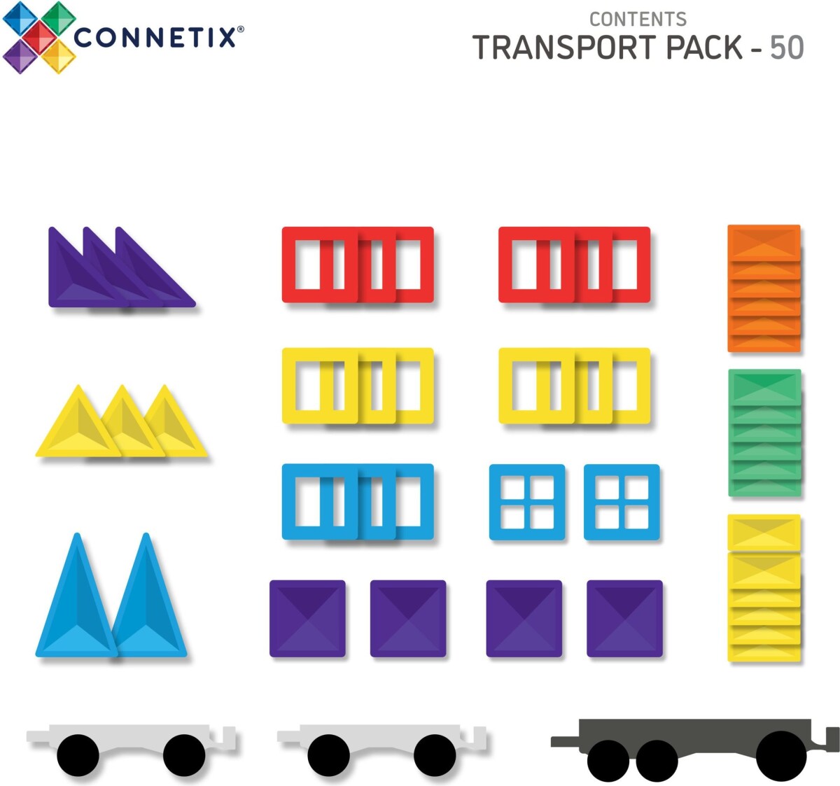 Connetix - Transport Pack - Rainbow - 50 Dele Ct-R-00050-Tr