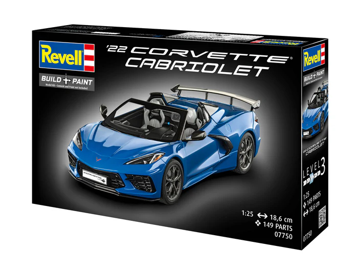 Revell 07750 - Corvette C8 Cabriolet Bil - Build Paint - 1 25