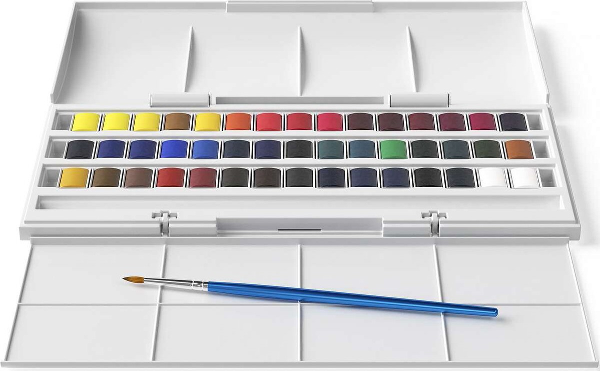 Winsor Newton - Akvarelfarve Sæt - The Half Pan Studio - 45 Farver