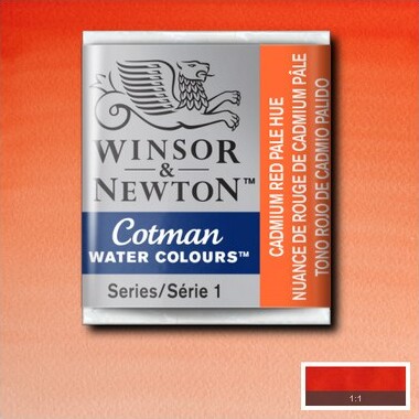 Winsor Newton - Cotman Watercolour - 12 Pan - Cadmium Rød Bleg