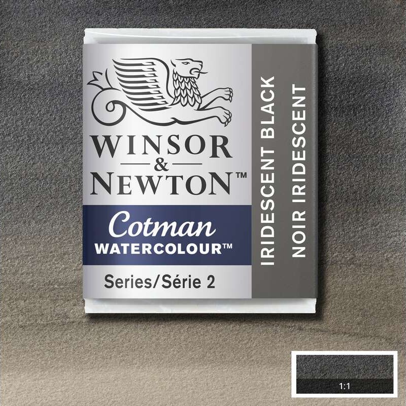 Winsor Newton - Cotman Watercolour - 12 Pan - Iriserende Sort