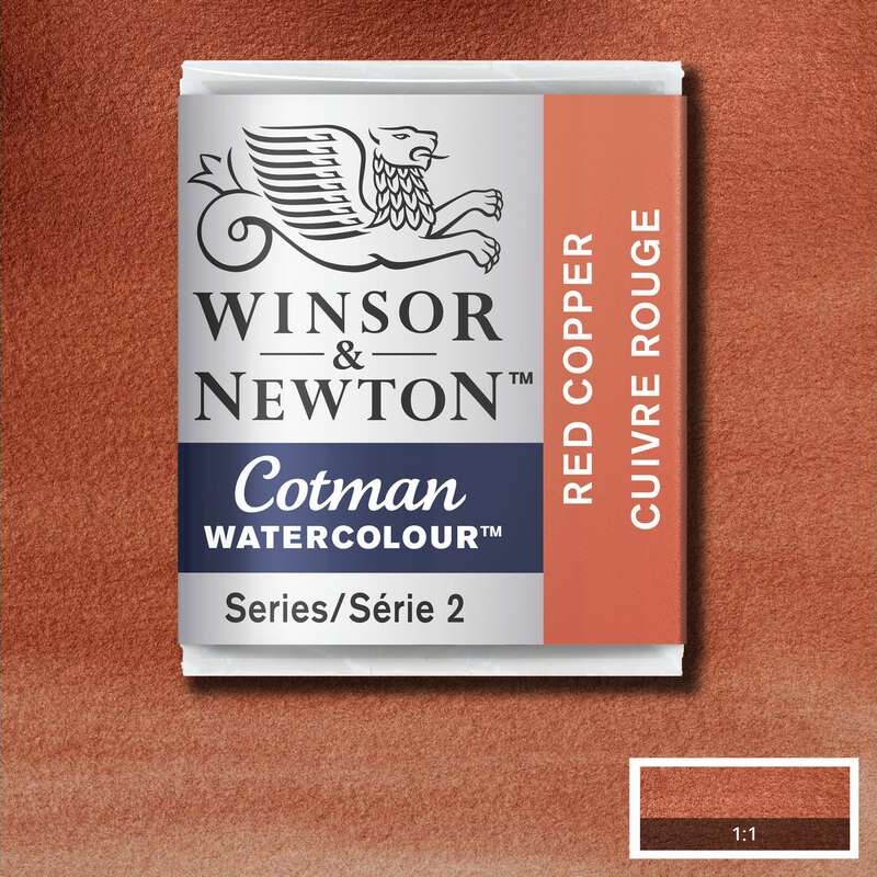 Winsor Newton - Cotman Watercolour - 12 Pan - Rød Kobber