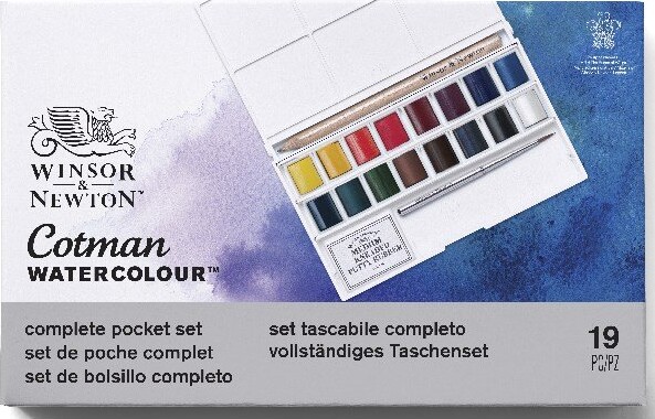 Winsor Newton - Akvarelfarve Sæt Med 16 Farver - Complete Pocket