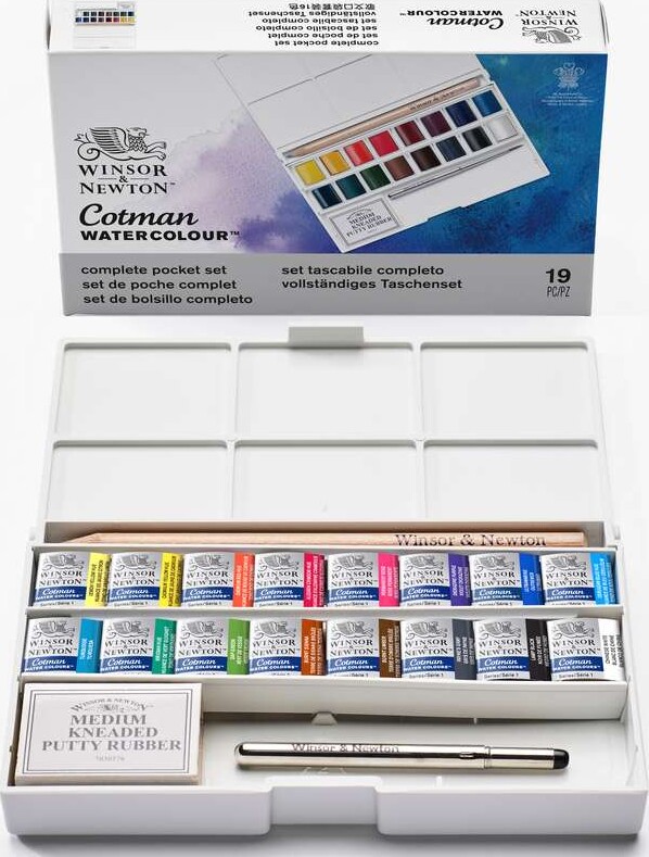 Winsor Newton - Akvarelfarve Sæt Med 16 Farver - Complete Pocket