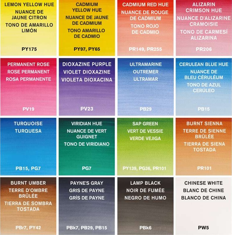 Winsor Newton - Akvarelfarve Sæt Med 16 Farver - Complete Pocket