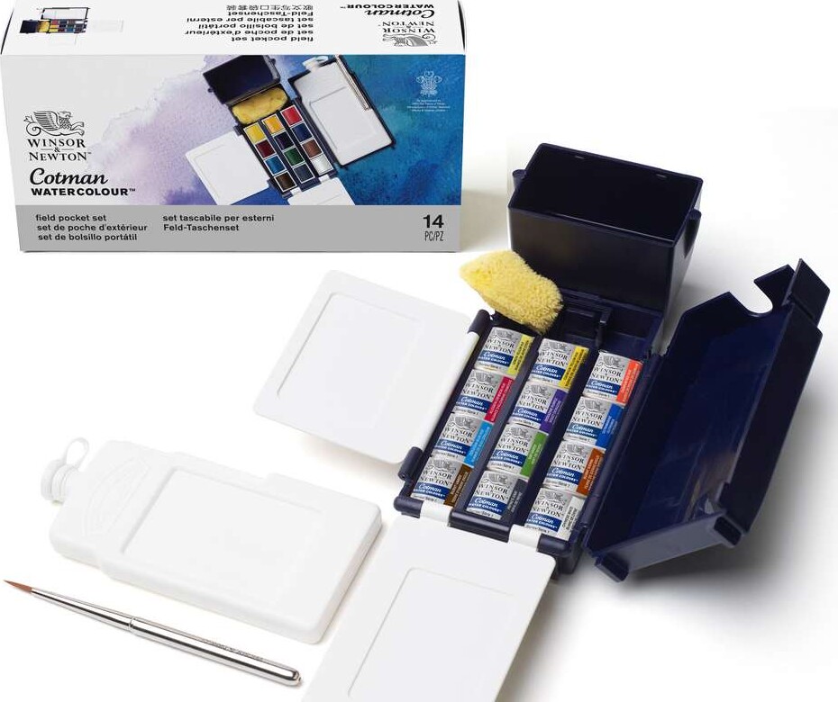 Winsor Newton - Akvarelfarve Sæt Med 12 Farver - Field Pocket