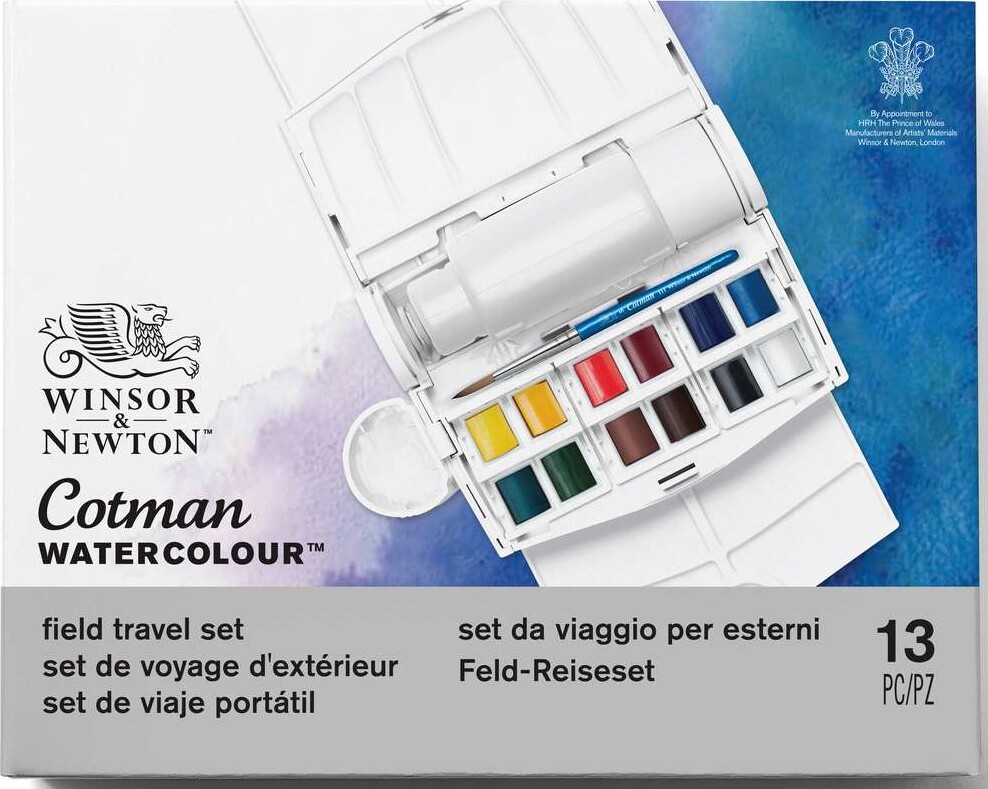 Winsor Newton - Akvarelfarve Sæt Med 12 Farver - Field Travel