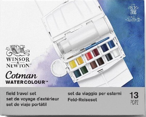 Winsor Newton - Akvarelfarve Sæt Med 12 Farver - Field Travel