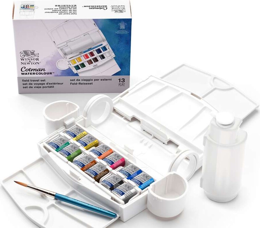 Winsor Newton - Akvarelfarve Sæt Med 12 Farver - Field Travel
