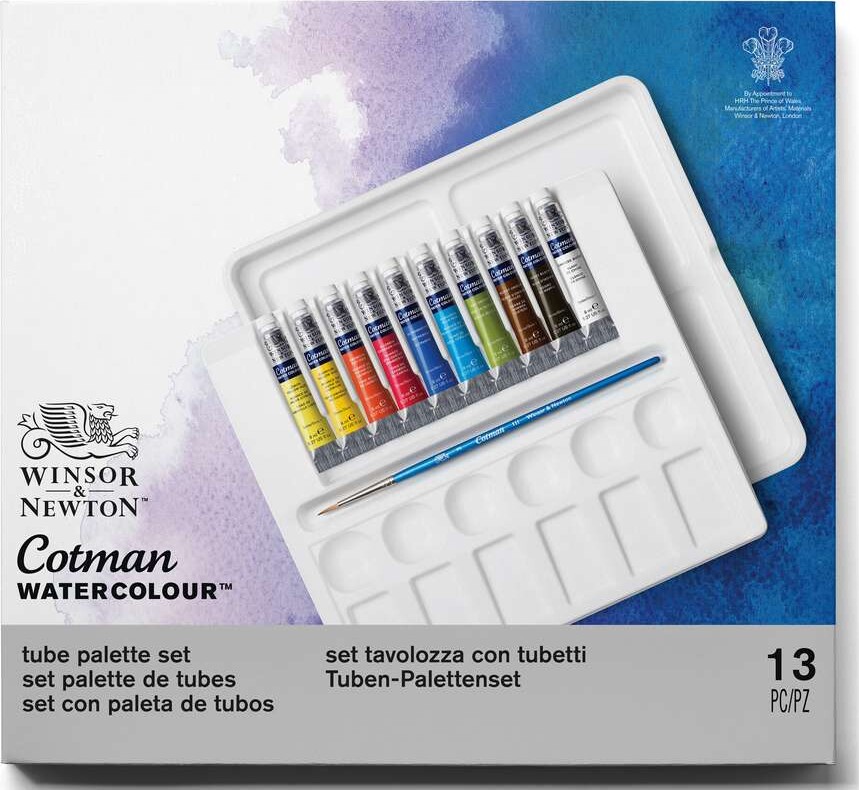 Winsor Newton - Akvarelfarve Sæt - Tube Palette - 13 Dele