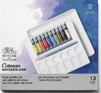 Winsor Newton - Akvarelfarve Sæt - Tube Palette - 13 Dele