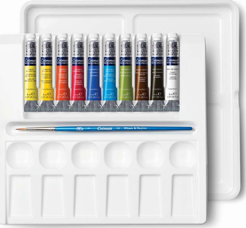 Winsor Newton - Akvarelfarve Sæt - Tube Palette - 13 Dele