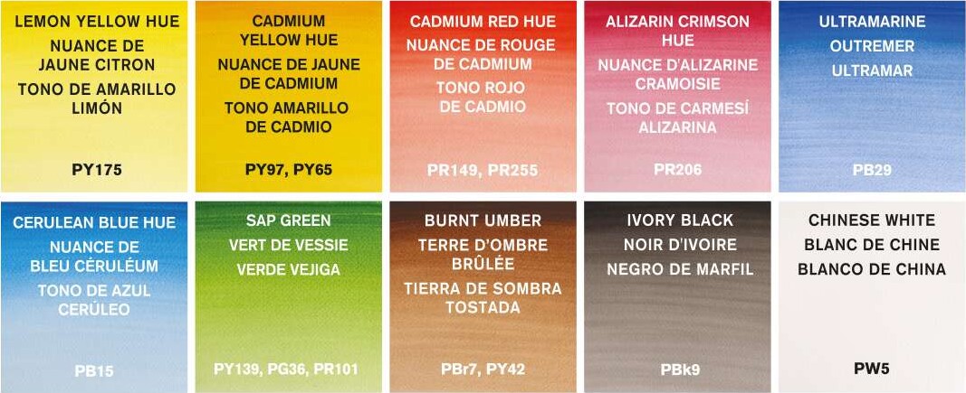 Winsor Newton - Akvarelfarve Sæt - Tube Palette - 13 Dele