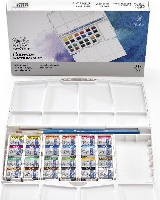 Winsor Newton - Akvarelfarve Sæt Med 25 Dele - Travel