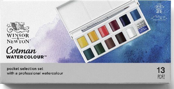Winsor Newton - Akvarelfarve Sæt - Pocket Selection - 13 Dele