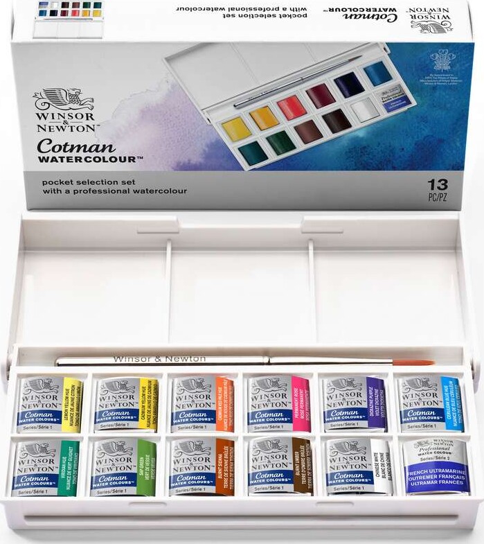 Winsor Newton - Akvarelfarve Sæt - Pocket Selection - 13 Dele