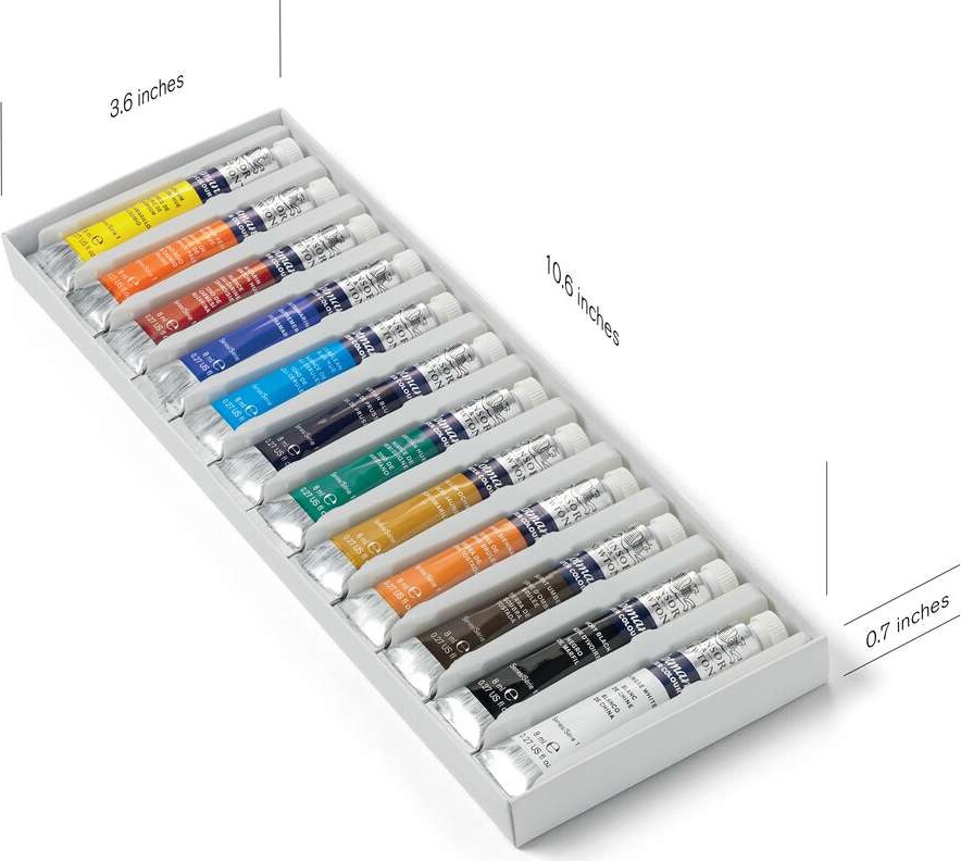 Winsor Newton - Akvarelfarve Sæt - Tube Collection - 12 Farver