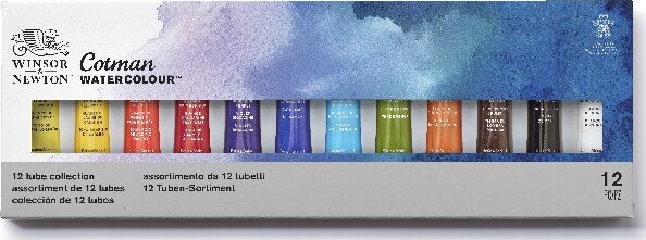 Winsor Newton - Akvarelfarve Sæt - Tube Collection - 12 Farver