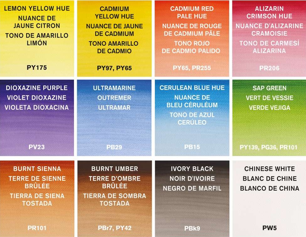 Winsor Newton - Akvarelfarve Sæt - Tube Collection - 12 Farver
