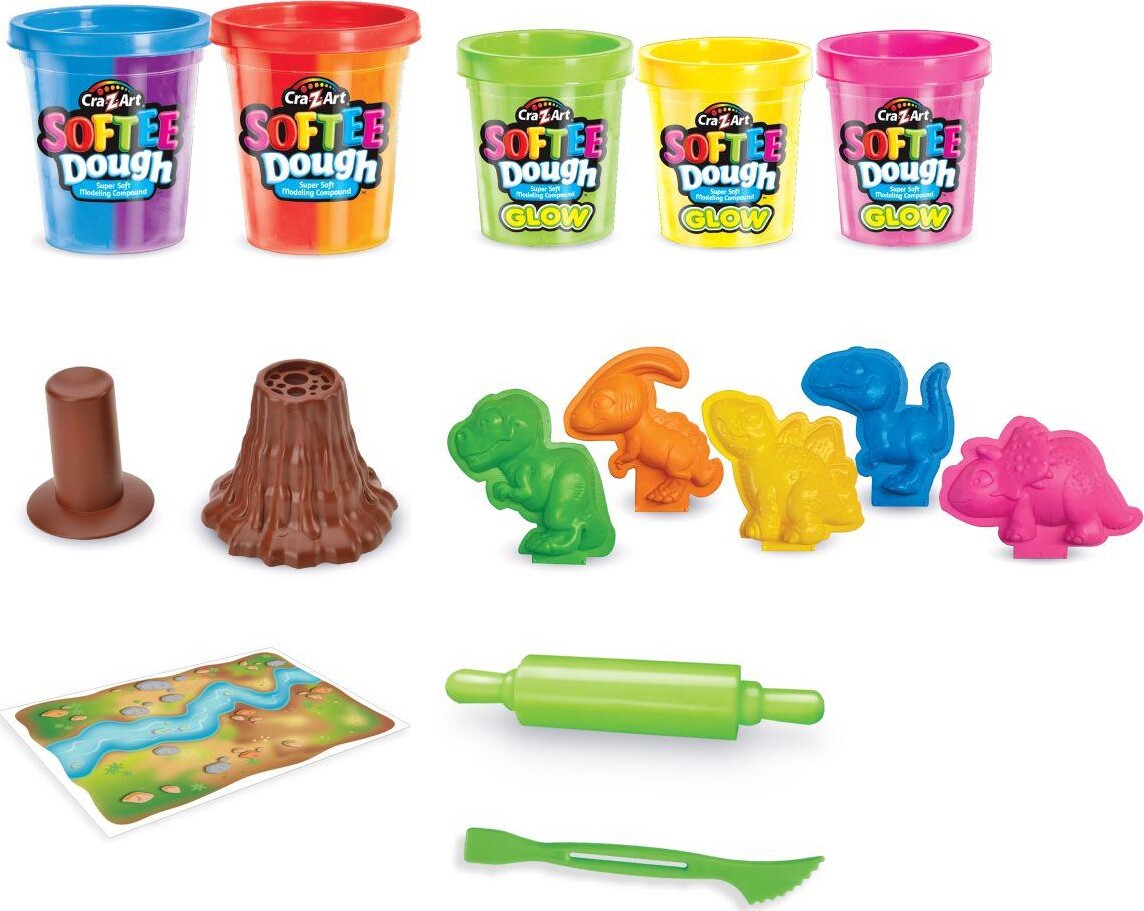 Cra-Z-Art - Softee Dough - Dino Glow Dough Sæt - Lexibook