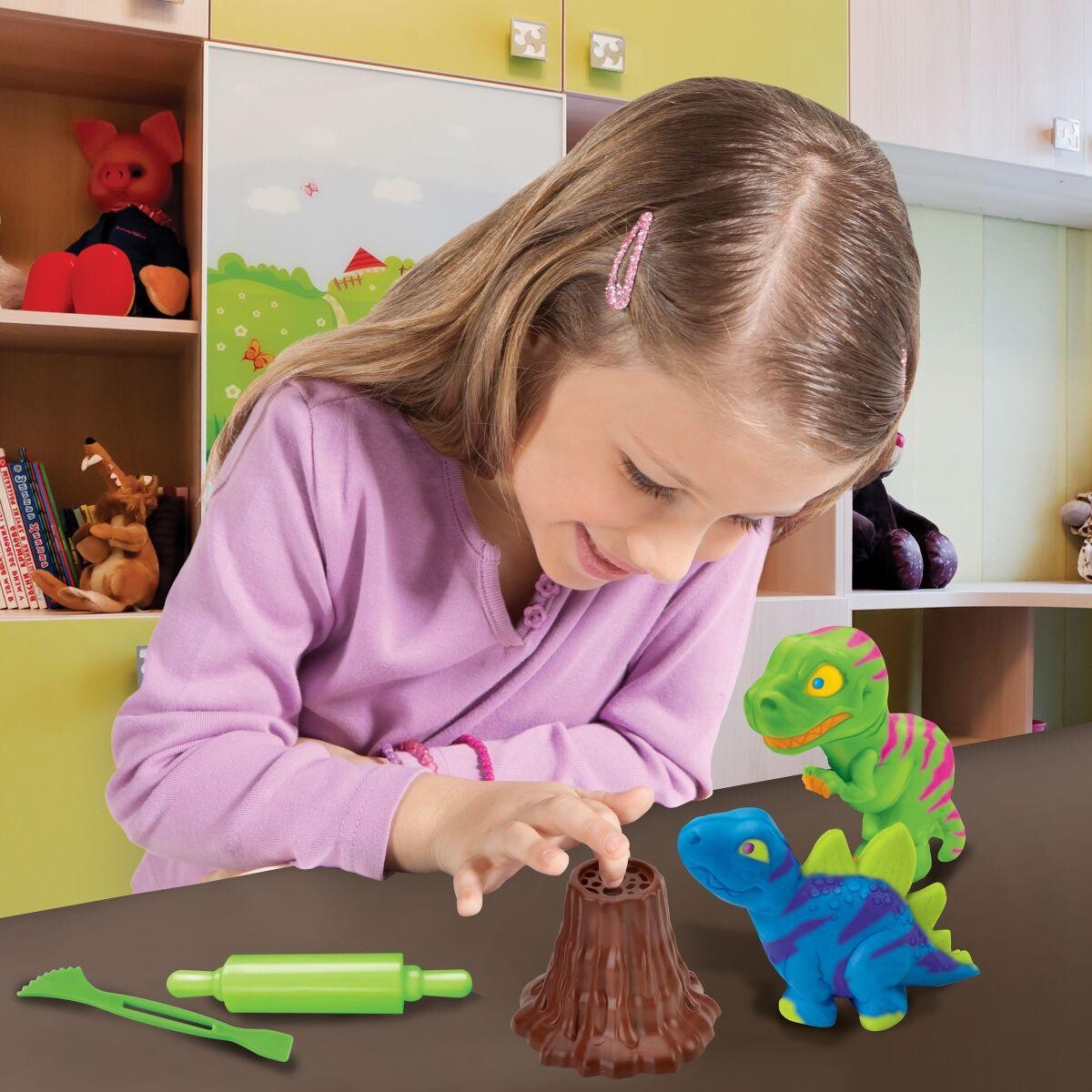 Cra-Z-Art - Softee Dough - Dino Glow Dough Sæt - Lexibook