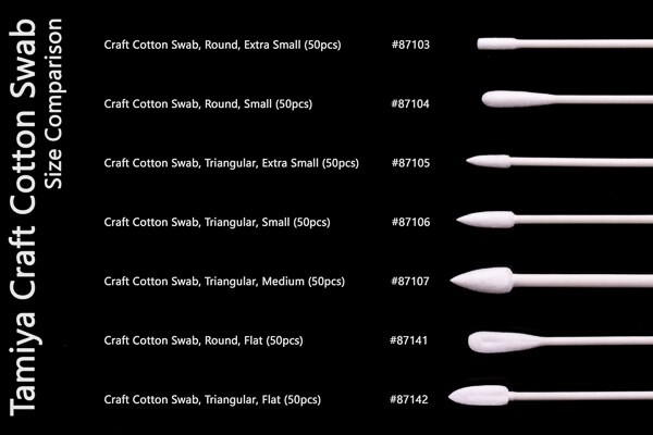 Tamiya - Craft Cotton Swab - Triangular - Extra Small - 50 Stk - 87105