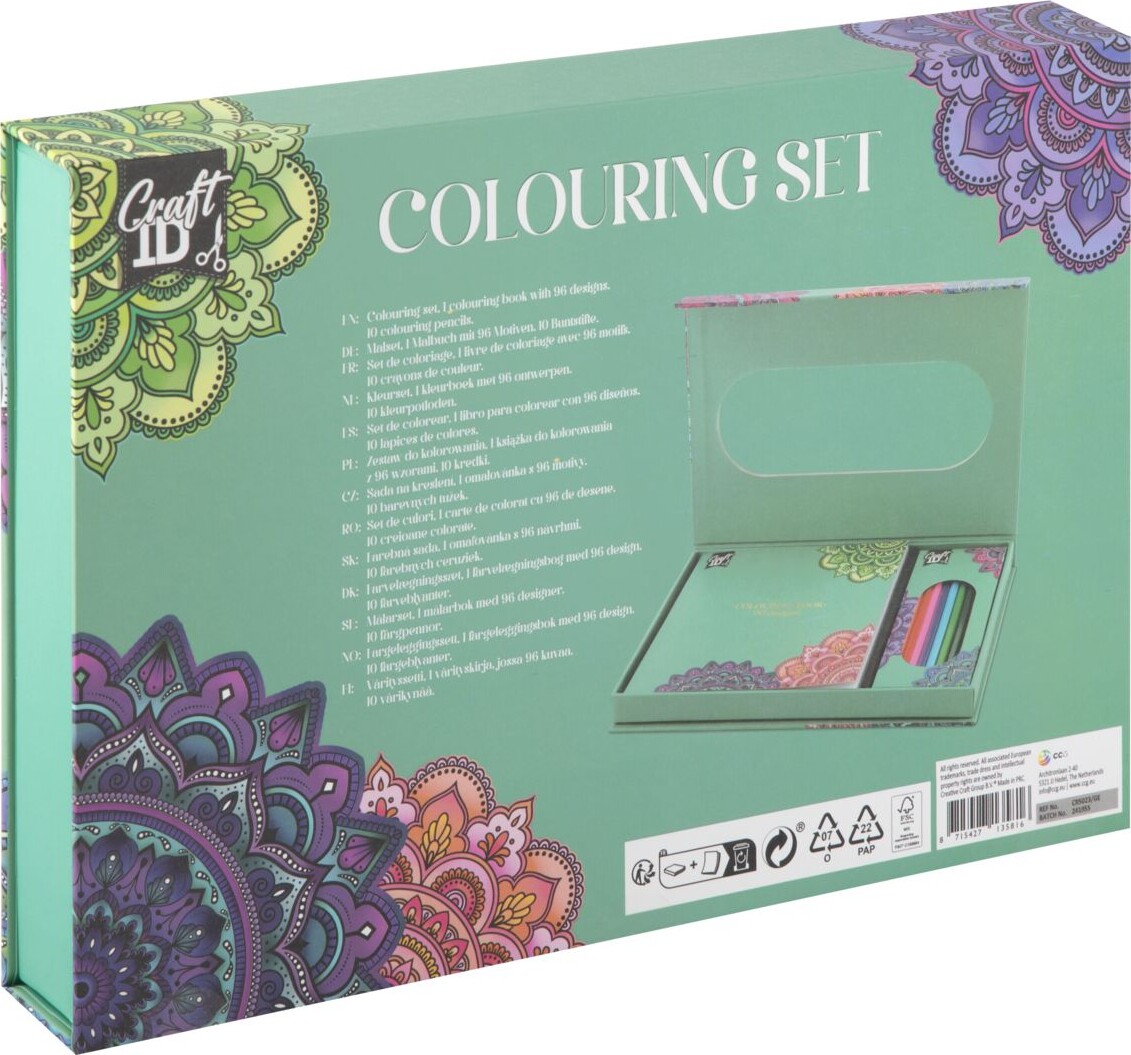 Tegnesæt Med Malebog Til Børn - Mandala - 11 Dele - Craft Id