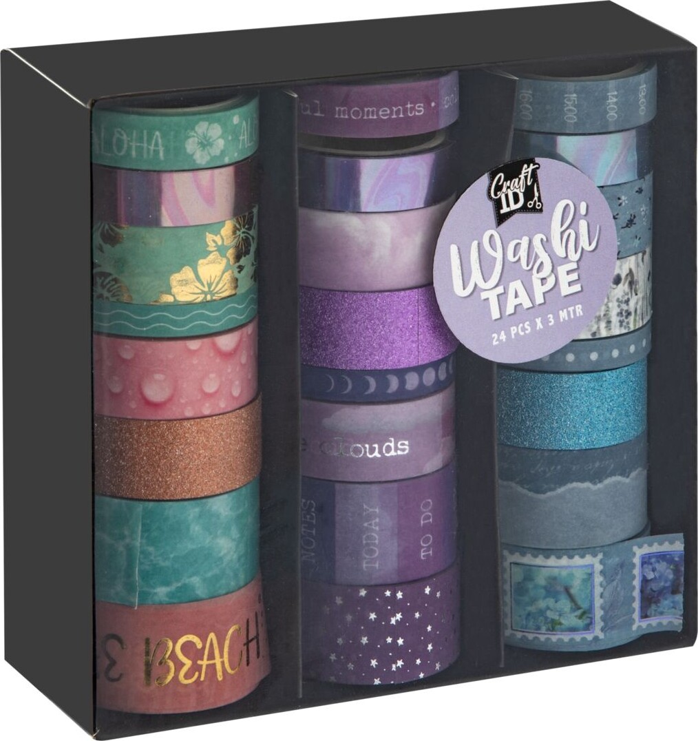 Washi Tape Sæt Med Mønstre - Overraskelse - 24 Stk - Craft Id