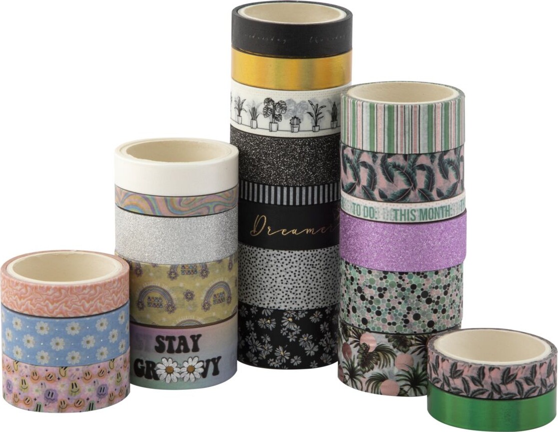 Washi Tape Sæt Med Mønstre - Overraskelse - 24 Stk - Craft Id