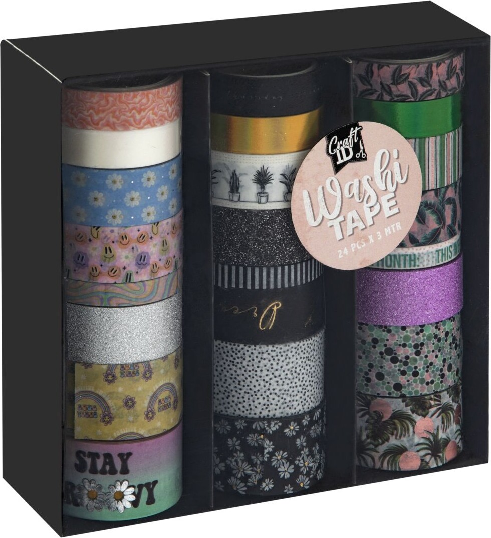 Washi Tape Sæt Med Mønstre - Overraskelse - 24 Stk - Craft Id