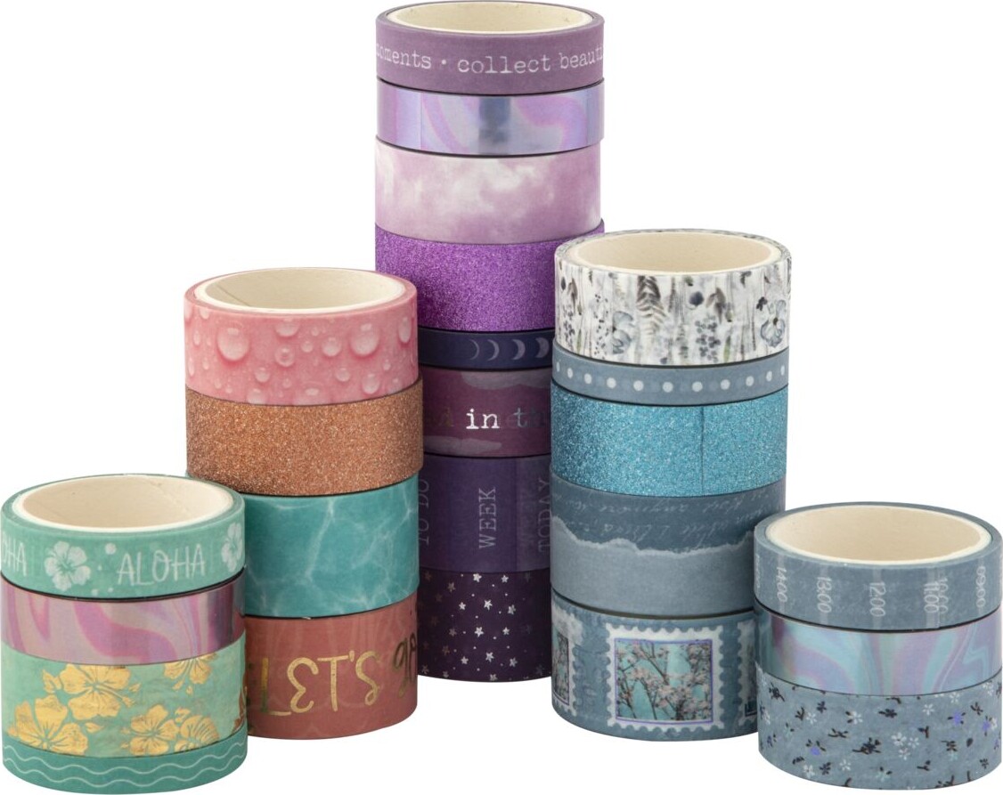 Washi Tape Sæt Med Mønstre - Overraskelse - 24 Stk - Craft Id