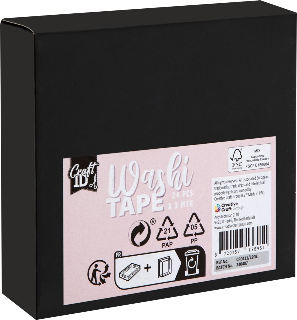 Washi Tape Sæt Med Mønstre - Overraskelse - 24 Stk - Craft Id