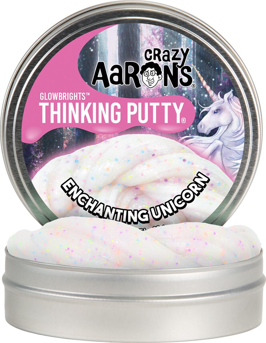 Crazy Aaron's Thinking Putty Glow In The Dark Enchanting Unicorn