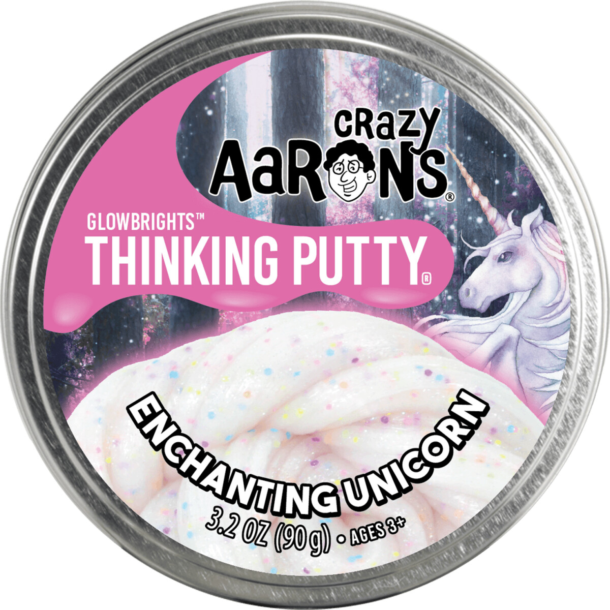 Crazy Aaron's Thinking Putty Glow In The Dark Enchanting Unicorn