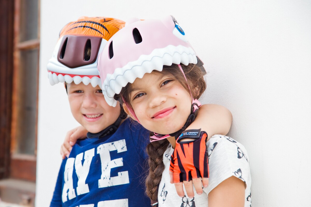 Crazy Safety - Cykelhjelm Til Børn - 2-7 År - Orange - Tiger - 49-55 Cm
