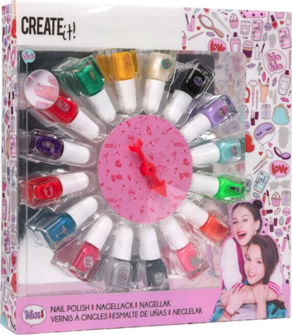 Create It - 16 Nail Polish W Spinning Wheel 84515A