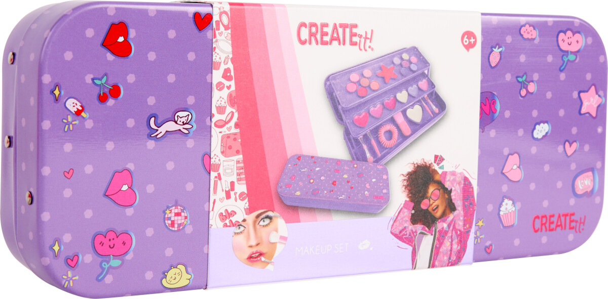Create It - 3 Lag Makeup Dåse - Lilla
