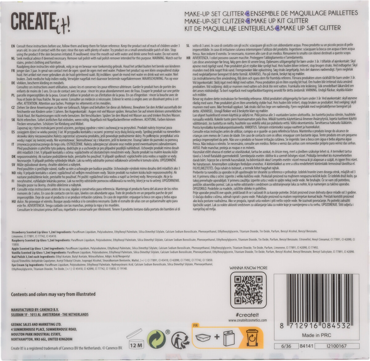 Create It - Glitter Havfrue Make-Up Sæt 7 Stk