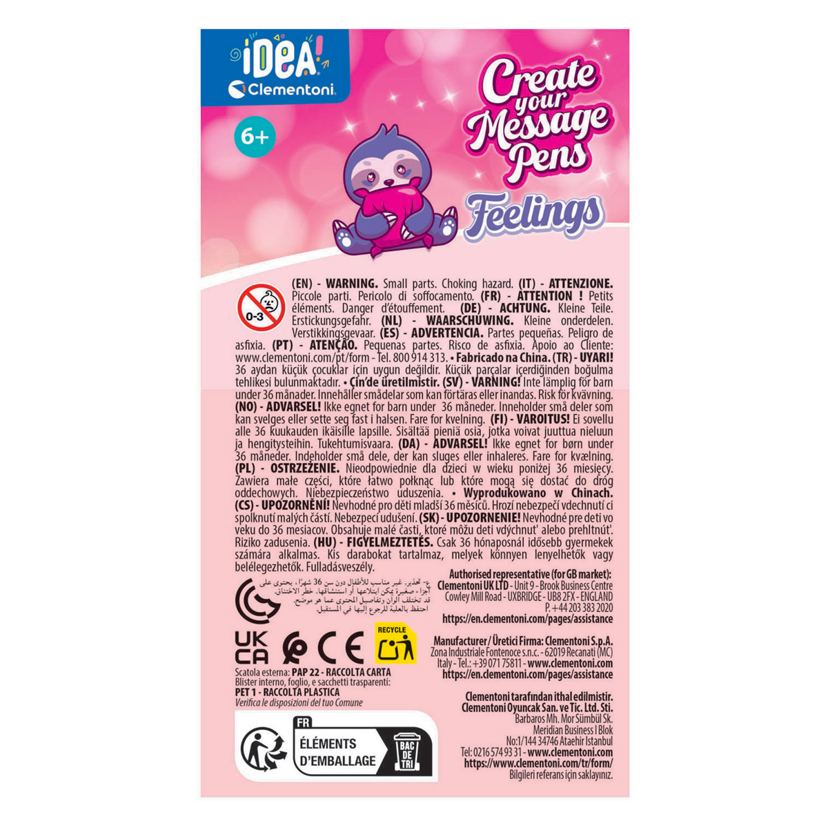 Idea Clementoni - Create Your Message Pens - Feelings - 3-Pak