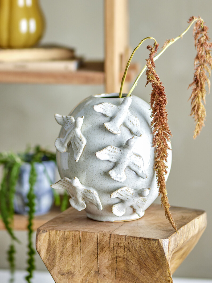 Creative Collection - Abira Vase - Natur - Stentøj - H 25 Cm