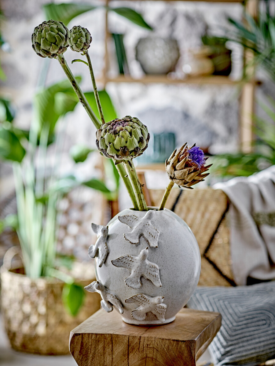 Creative Collection - Abira Vase - Natur - Stentøj - H 25 Cm