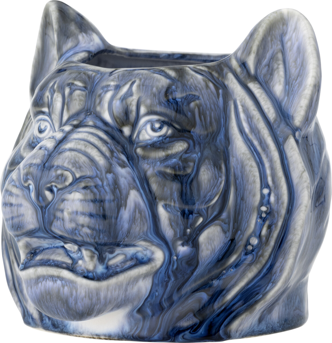 Creative Collection - Abner Urtepotteskjuler - Blå - Stentøj Keramik