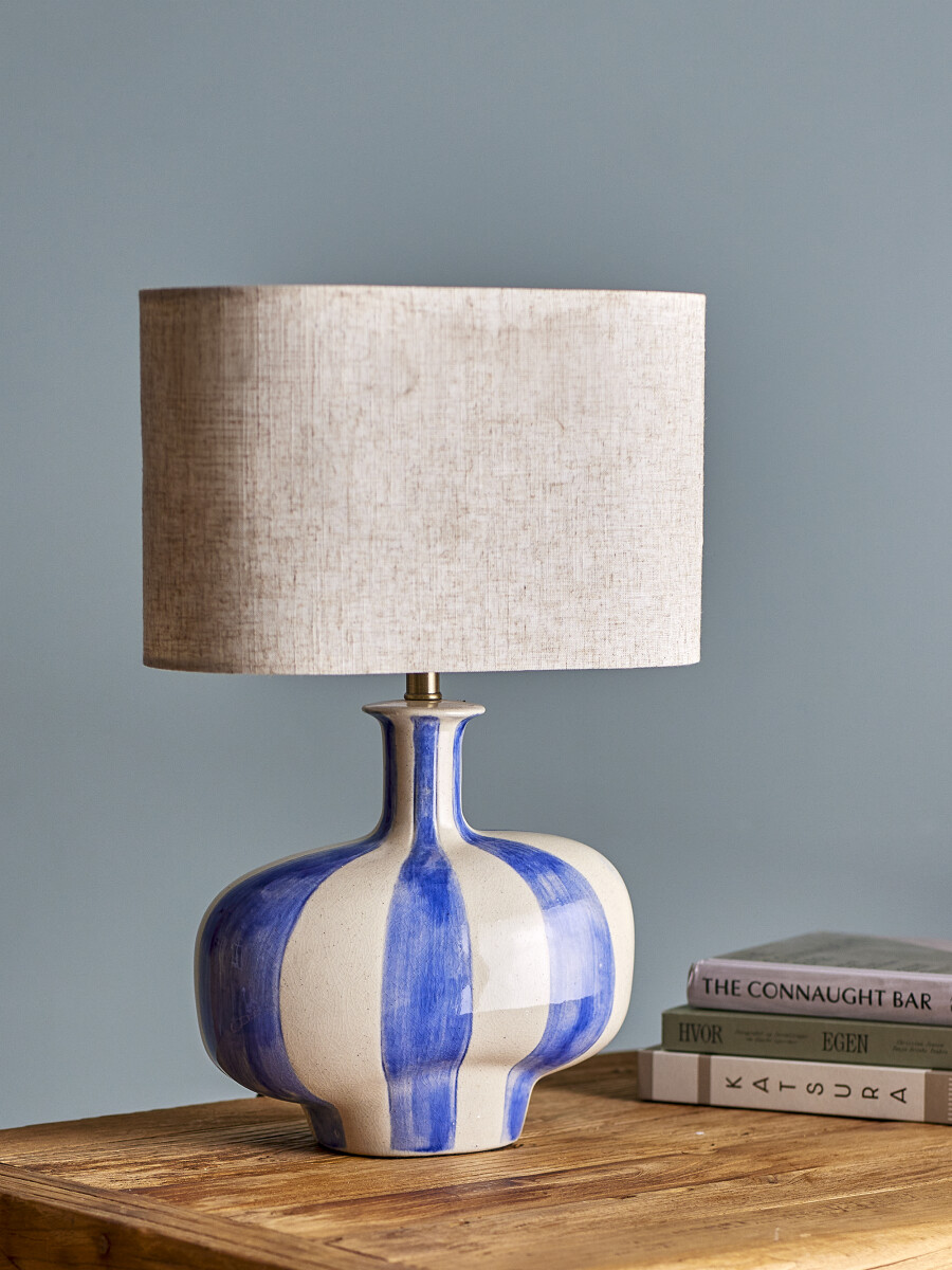 Creative Collection - Alida Bordlampe - Blå - Stentøj - H 46 Cm