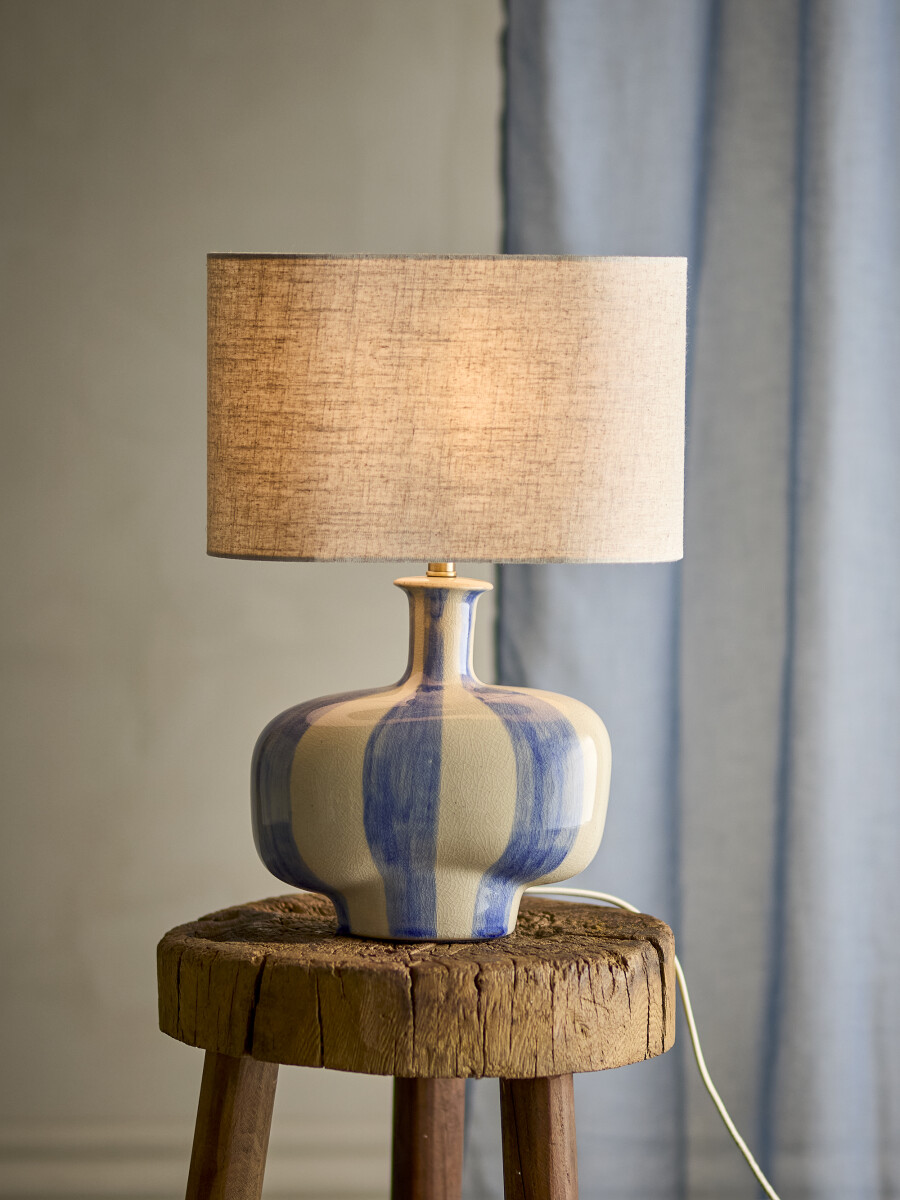 Creative Collection - Alida Bordlampe - Blå - Stentøj - H 46 Cm