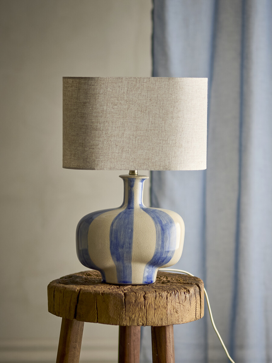 Creative Collection - Alida Bordlampe - Blå - Stentøj - H 46 Cm