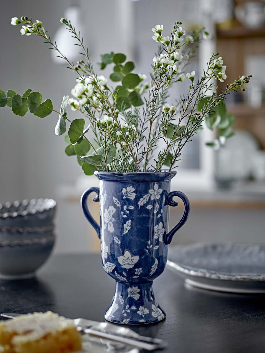 Creative Collection - Amara Vase - Blå - Stentøj Keramik