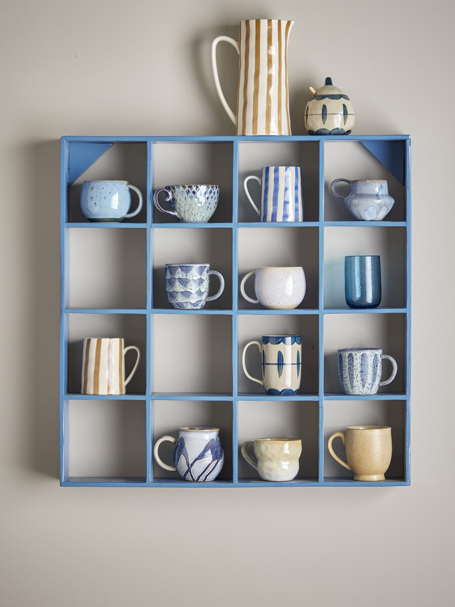 Creative Collection - Bekka Hylde Reol Til Væg - Blå - Træ