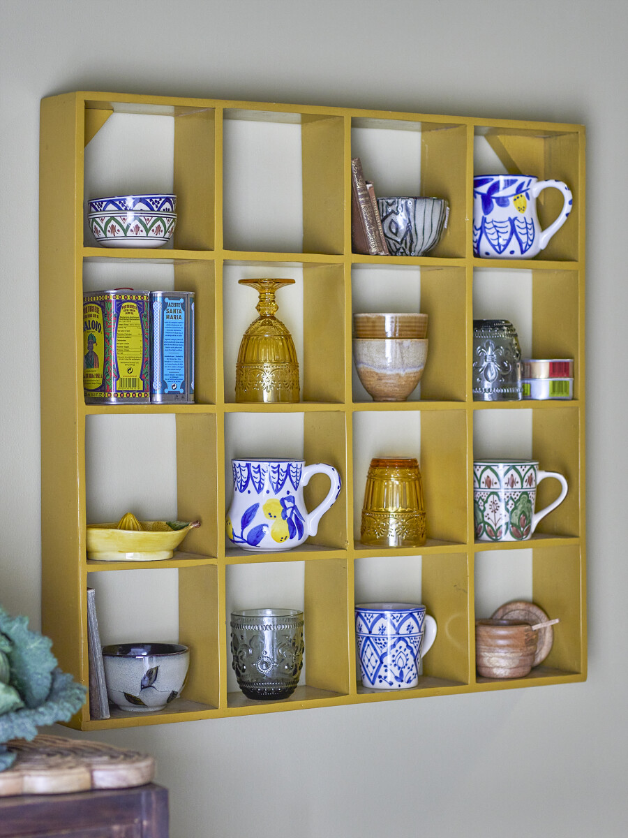 Creative Collection - Bekka Hylde Til Væg - Gul - Genanvendt Træ