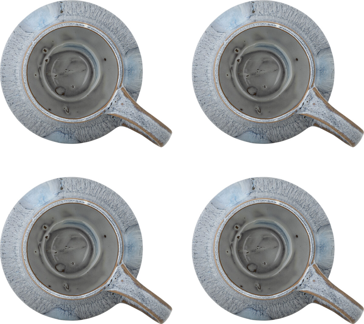 Creative Collection - Bessie Krus - Blå - Stentøj - Sæt Med 4